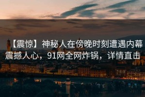 【震惊】神秘人在傍晚时刻遭遇内幕震撼人心，91网全网炸锅，详情直击