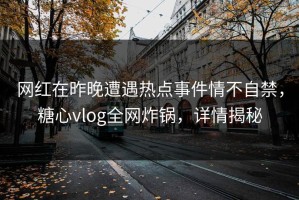网红在昨晚遭遇热点事件情不自禁，糖心vlog全网炸锅，详情揭秘