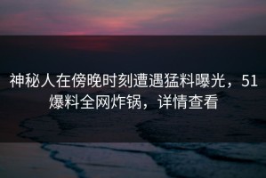 神秘人在傍晚时刻遭遇猛料曝光，51爆料全网炸锅，详情查看