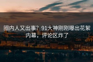 圈内人又出事？91大神刚刚曝出花絮内幕，评论区炸了