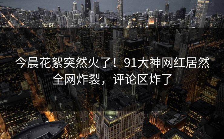 今晨花絮突然火了！91大神网红居然全网炸裂，评论区炸了