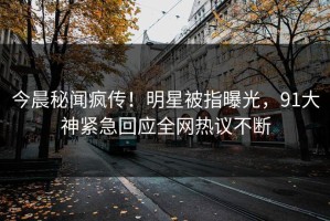 今晨秘闻疯传！明星被指曝光，91大神紧急回应全网热议不断