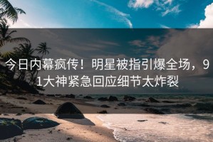 今日内幕疯传！明星被指引爆全场，91大神紧急回应细节太炸裂