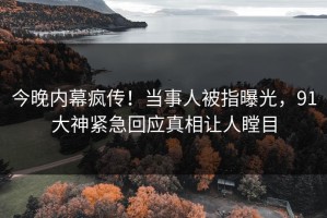 今晚内幕疯传！当事人被指曝光，91大神紧急回应真相让人瞠目