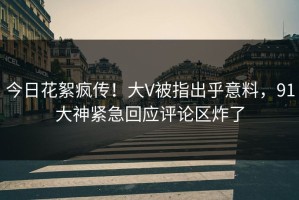 今日花絮疯传！大V被指出乎意料，91大神紧急回应评论区炸了